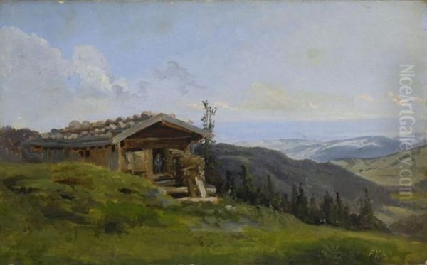 Blick Von Der Kampenwand Oil Painting by Friedrich Johann Voltz