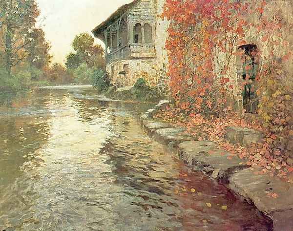 Elveland Oil Painting by Fritz Thaulow