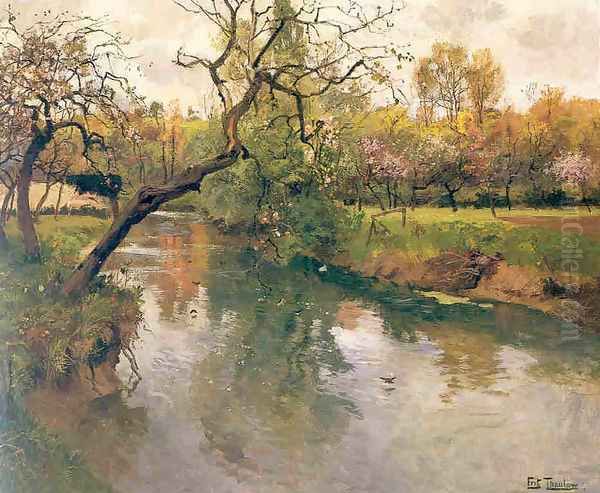 flowtree Oil Painting by Fritz Thaulow