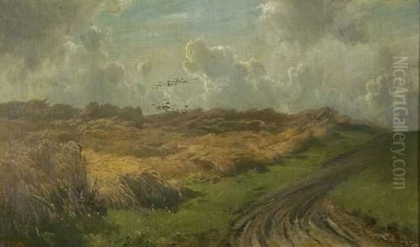 Landschaft Mit Aufziehendem Gewitter. Oil Painting by Friedrich Johann Voltz