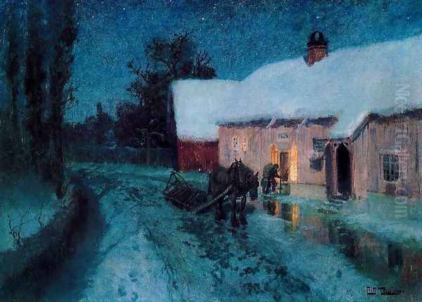 The night Oil Painting by Fritz Thaulow