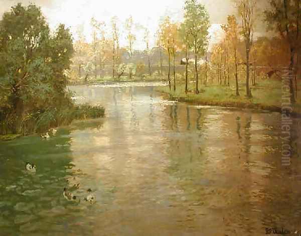 river Oil Painting by Fritz Thaulow