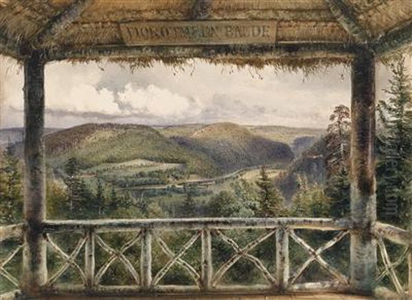 View From The Dorotheenbaude Over The Hills And Forests Around The Castle Of Gratz Oil Painting by Rudolf Ritter von Alt