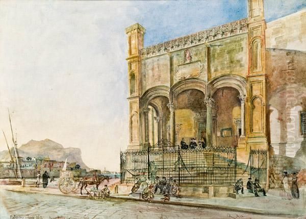 Kirche Santa Maria Della Catena In Palermo Oil Painting by Rudolf Ritter von Alt