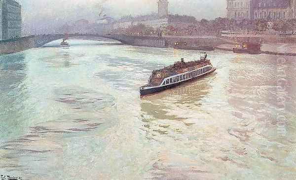 Seine 2 Oil Painting by Fritz Thaulow