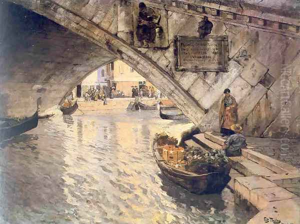 rialto Oil Painting by Fritz Thaulow