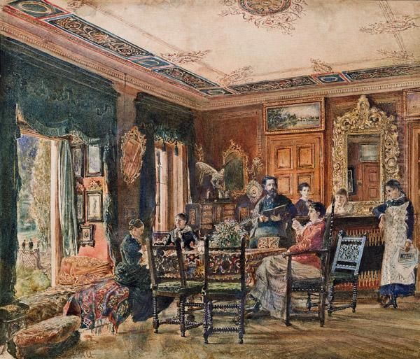 Salon Der Familie Dumba Oil Painting by Rudolf Ritter von Alt