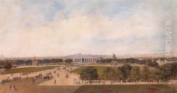 Blick Uber Den Heldenplatz Inrichtung Heldentor Oil Painting by Rudolf Ritter von Alt