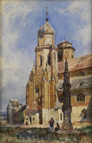 Ansicht Einer Kirche Oil Painting by Rudolf Ritter von Alt