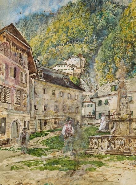 Motiv Aus Hallstatt Oil Painting by Rudolf Ritter von Alt