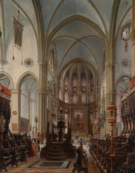 Veduta Della Basilica Di Santa Maria Gloriosa Dei Frari Oil Painting by Rudolf Ritter von Alt