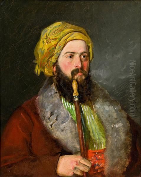 Armenischer Pfeifenraucher Oil Painting by Friedrich Ritter von Amerling