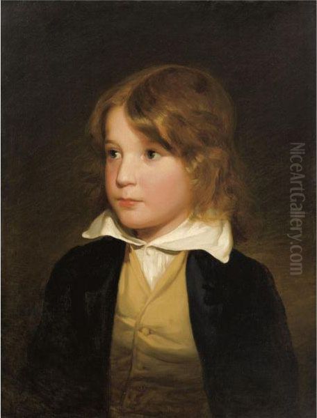 Joseph Amerling Als Knabe (the Artist's Brother) Oil Painting by Friedrich Ritter von Amerling