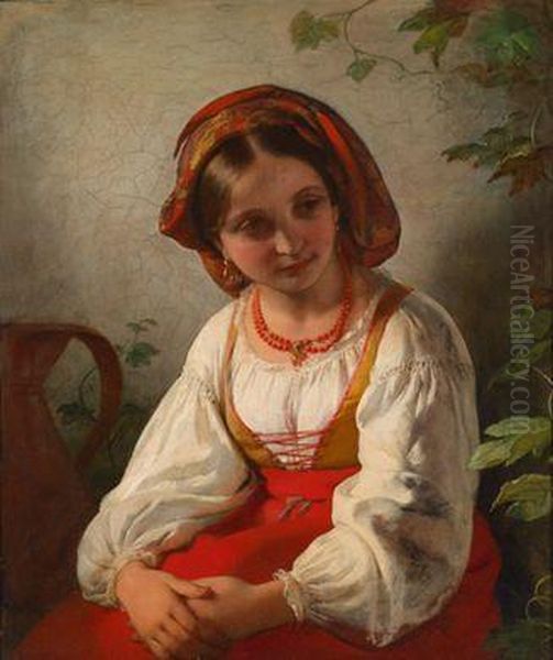 Junge Italienerin Oil Painting by Friedrich Ritter von Amerling