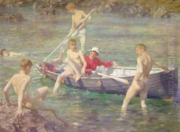 Ruby, Gold and Malachite, 1902 Oil Painting by Henry Scott Tuke