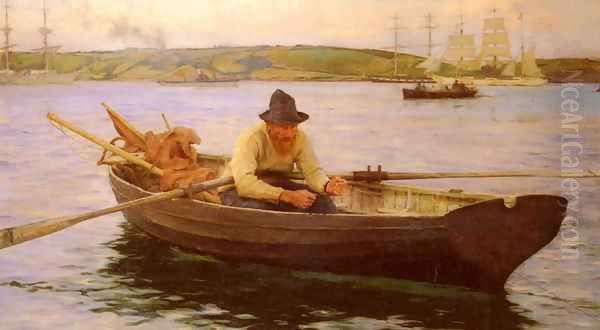 The Fisherman Oil Painting by Henry Scott Tuke