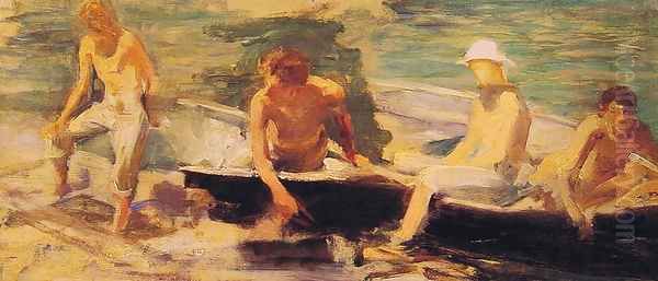 The Rowing Party Oil Painting by Henry Scott Tuke