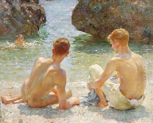 The Critics, 1927 Oil Painting by Henry Scott Tuke