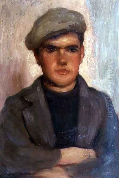 Boy Wearing a Cap Oil Painting by Henry Scott Tuke