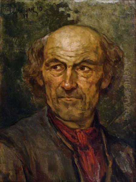 Studienkopf Eines Bauern Oil Painting by Franz Von Defregger