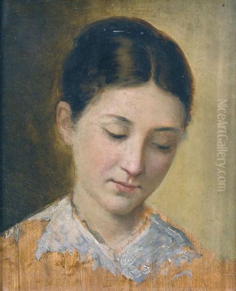 Portrat Einer Jungen Frau Oil Painting by Franz Von Defregger