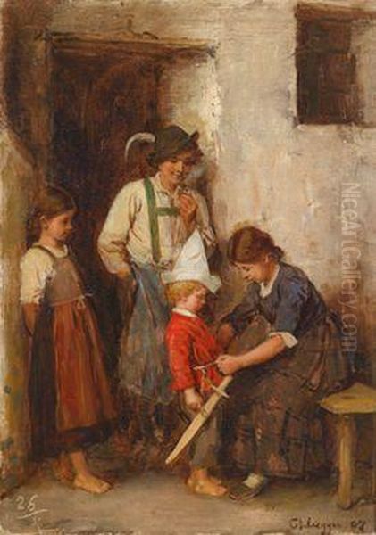 Der Kleine Soldat Oil Painting by Franz Von Defregger