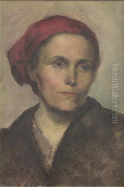 Peasant Woman Oil Painting by Franz Von Defregger