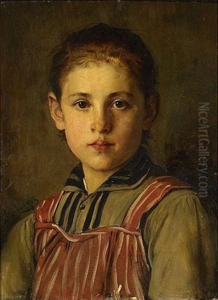 Madchenportrait Oil Painting by Franz Von Defregger