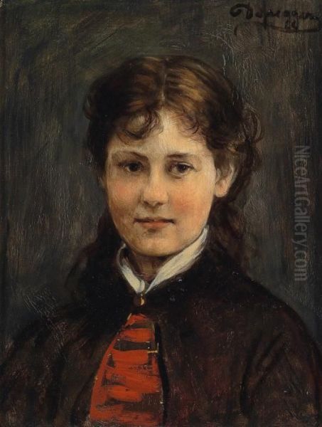 Ragazza Con Capelli Lunghi Oil Painting by Franz Von Defregger