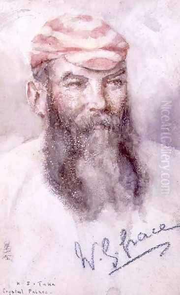 W. G. Grace Oil Painting by Henry Scott Tuke