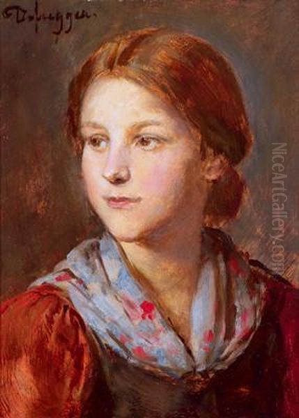 Ragazza Vestita Alla Tirolese Oil Painting by Franz Von Defregger