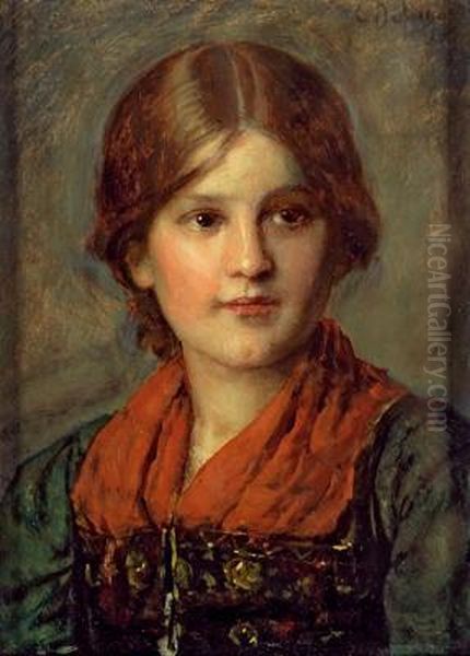 Ragazza Oil Painting by Franz Von Defregger