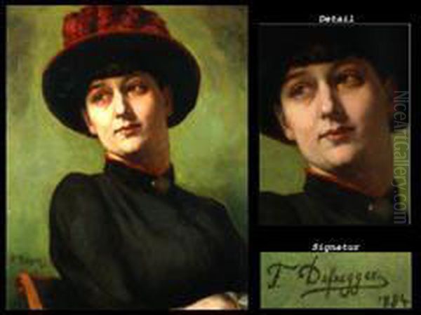 Dame Mit Hut Oil Painting by Franz Von Defregger