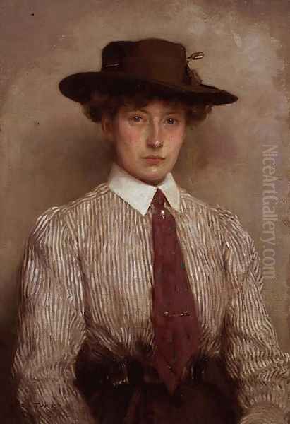 Portrait of Mrs Hamilton, 1909 Oil Painting by Henry Scott Tuke