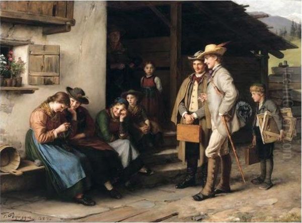 Die Erste Studienreise (the First Study Trip) Oil Painting by Franz Von Defregger