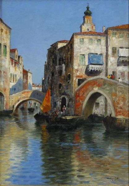 Kanalmotiv Fran Venedig Oil Painting by Wilhelm von Gegerfelt