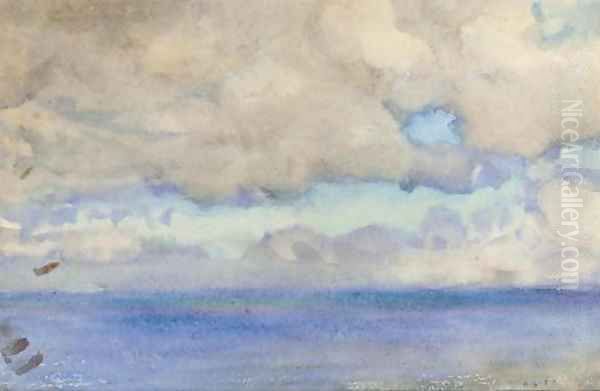 Cloud and sea study Oil Painting by Henry Scott Tuke