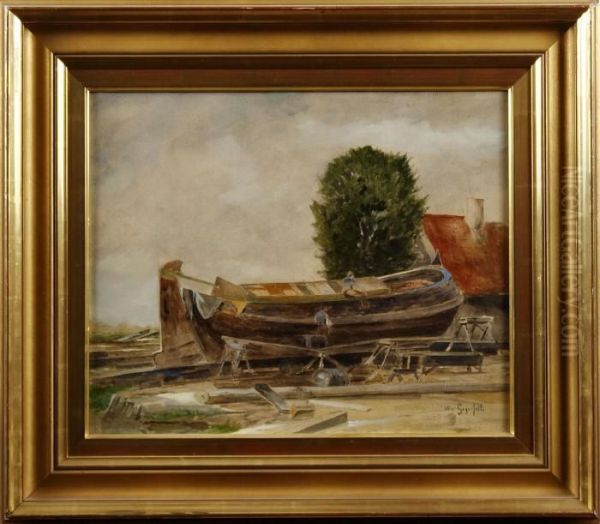 Batbygge Oil Painting by Wilhelm von Gegerfelt