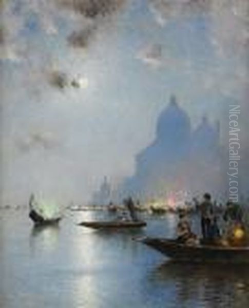 Venedig I Skymning Oil Painting by Wilhelm von Gegerfelt