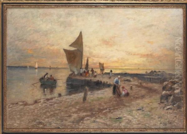 Vid Hamnen Oil Painting by Wilhelm von Gegerfelt