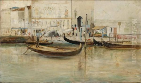 Gondoler I Venedig Oil Painting by Wilhelm von Gegerfelt