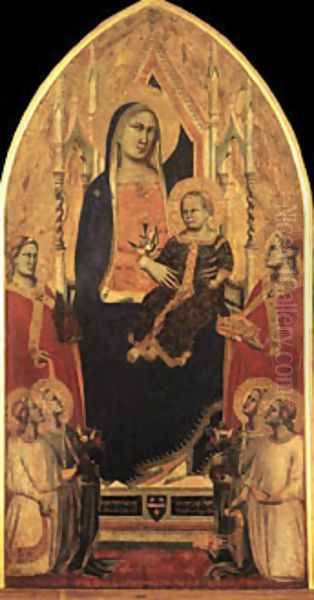 Madonna And Child Enthroned With Angels And Saints Oil Painting by Gaddi Taddeo