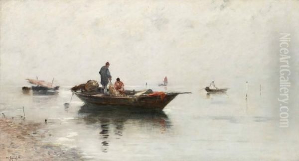 Fiskare I Gryningen Oil Painting by Wilhelm von Gegerfelt