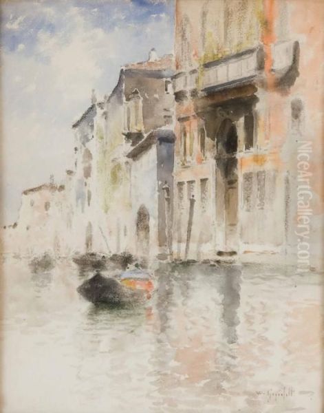 Kanal I Venedig Oil Painting by Wilhelm von Gegerfelt