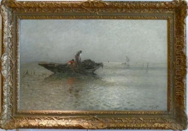 Fiskare I Gramulet Vader. Oil Painting by Wilhelm von Gegerfelt