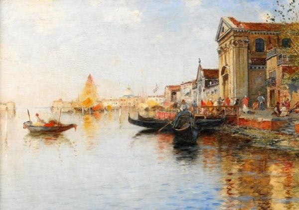 Venetiansk Kaj I Aftonljus Oil Painting by Wilhelm von Gegerfelt