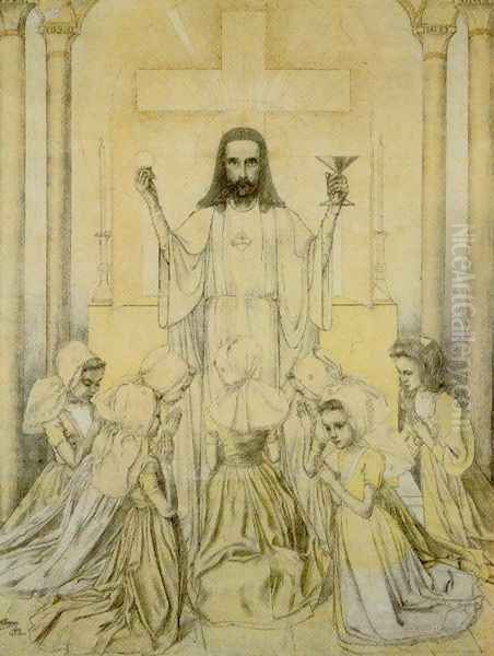 Christus Eucharisticus Oil Painting by Jan Toorop