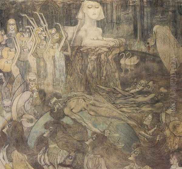 The Sphinx Oil Painting by Jan Toorop