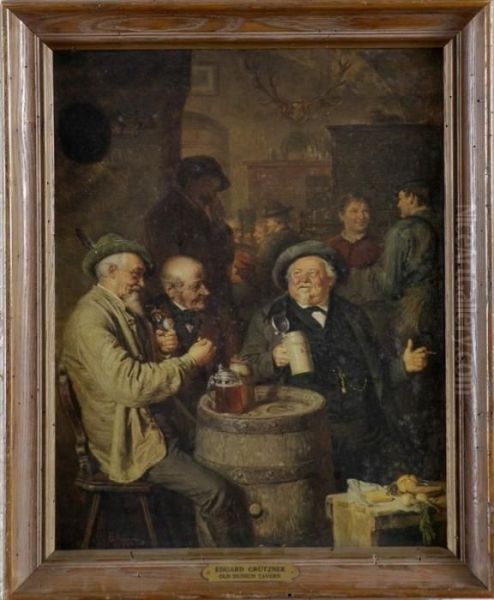 Old Munich Tavern Oil Painting by Eduard Von Grutzner