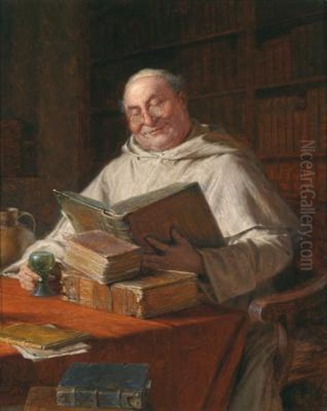 Pleasant Reading Oil Painting by Eduard Von Grutzner